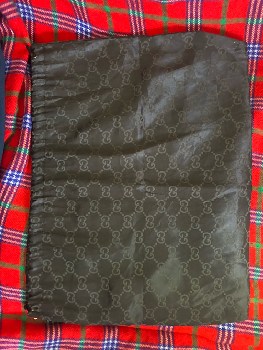 Gucci Black Monogram Drawstring Dust Bag